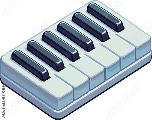 シンプルなピアノの鍵盤のイラスト
