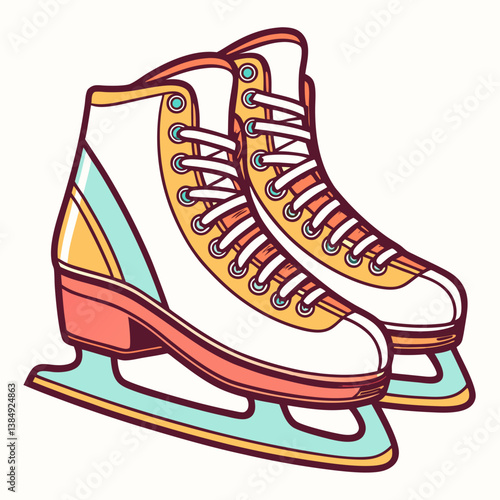 ice skates on white background