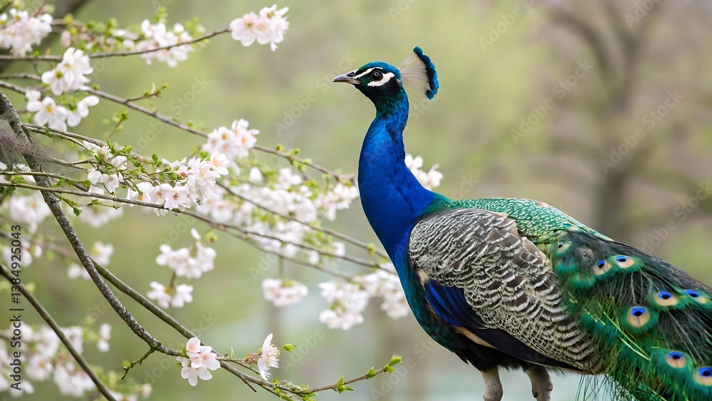 Majestic Peacock with Feathers Fully Displayed – Vibrant and Colorful Bird in Nature Majestic Peacock with Feathers Fully Displayed – Vibrant and Colorful Bird in Nature