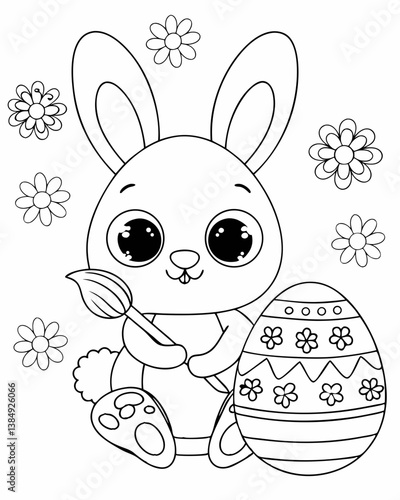 easter bunny with eggs