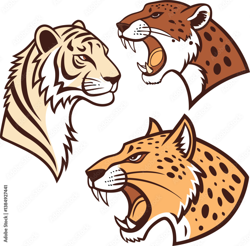 Fototapeta premium tiger on white background