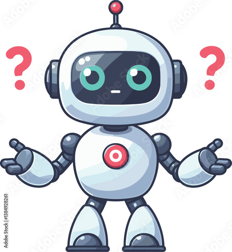 疑問を持ったロボットのイラスト
