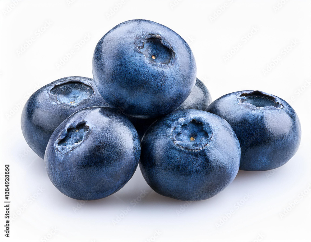 Fototapeta premium Fresh blueberry group isolated on white background