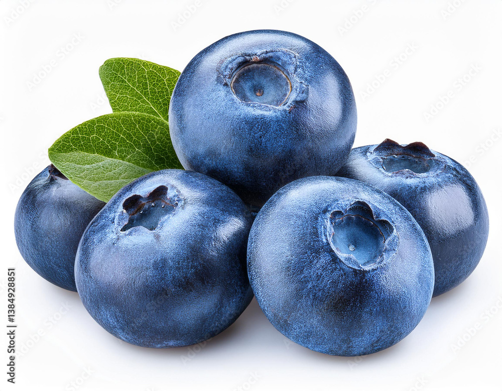 Obraz premium Fresh blueberry group isolated on white background