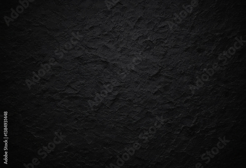 Black wall background, rough and dark texture fills the frame. Black day, black texture, black stone background
