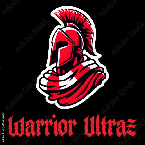 Vector Illustration of Red White Spartan