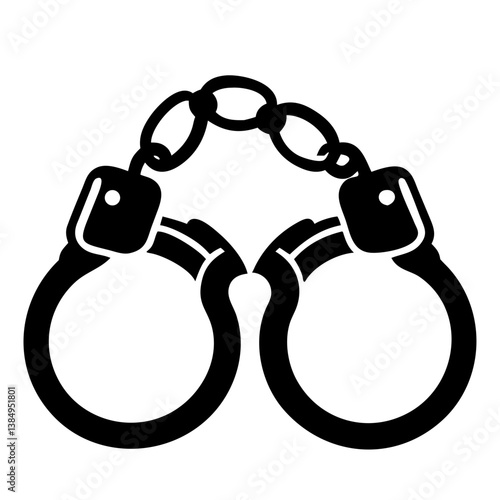 Bandcuff black silhouette illustration on white background