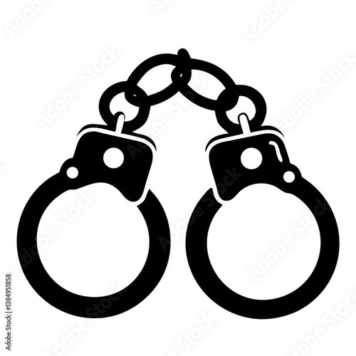 Bandcuff black silhouette illustration on white background