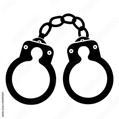 Bandcuff black silhouette illustration on white background