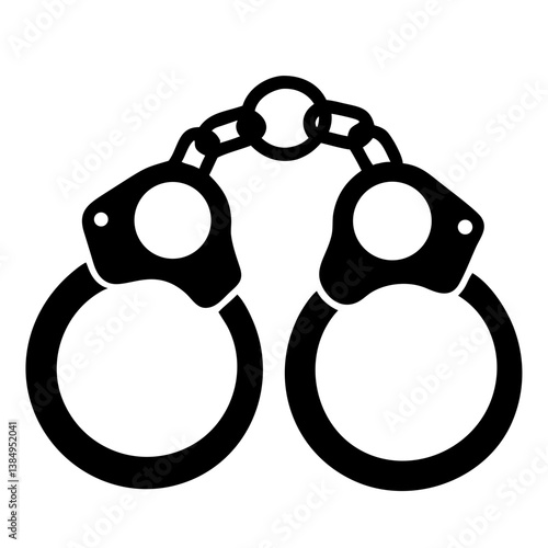 Bandcuff black silhouette illustration on white background