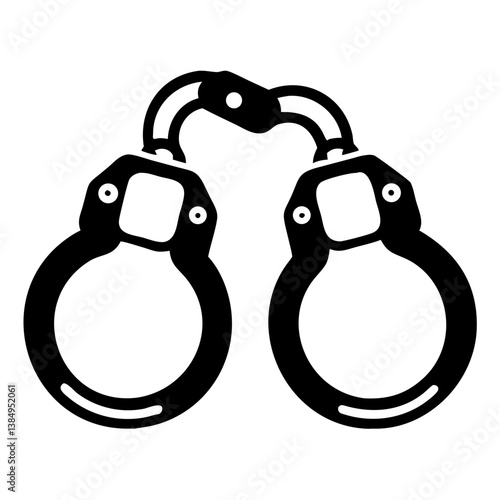 Bandcuff black silhouette illustration on white background