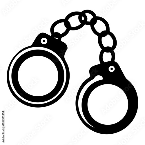 Bandcuff black silhouette illustration on white background