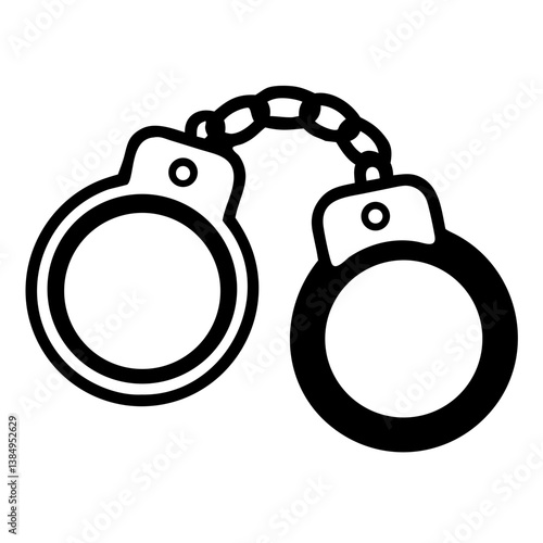 Bandcuff black silhouette illustration on white background