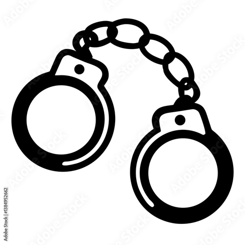 Bandcuff black silhouette illustration on white background