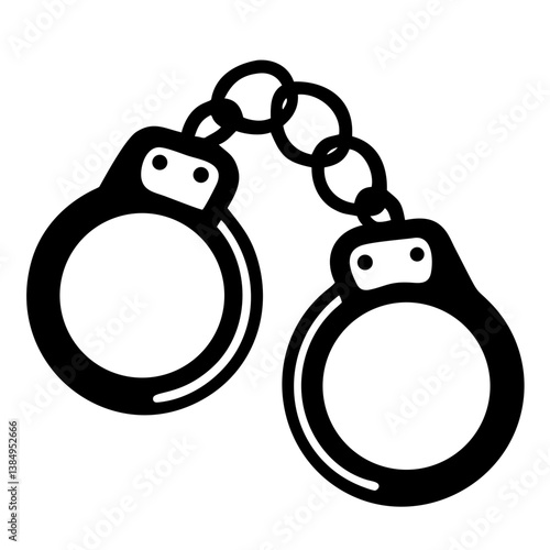 Bandcuff black silhouette illustration on white background