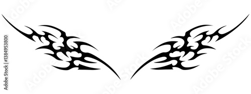 Neo tribal tattoo design Y2k style with transparent background