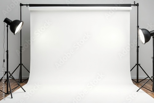 Obraz na płótnie Pure white seamless backdrop, perfect for product photography or graphic design , backdrop, wall, mockup w salonie