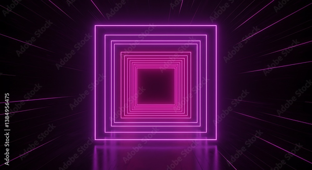 Fototapeta premium Neon Genesis: Infinite Square AI Generated