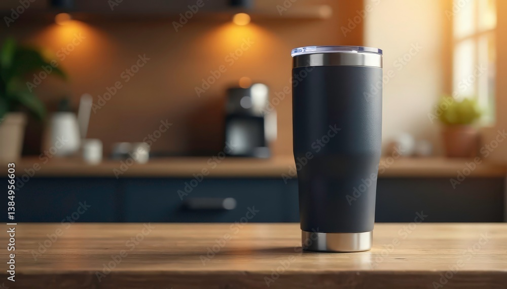 Large capacity travel mug, stainless steel, matte finish , grey, stainless steel, metal