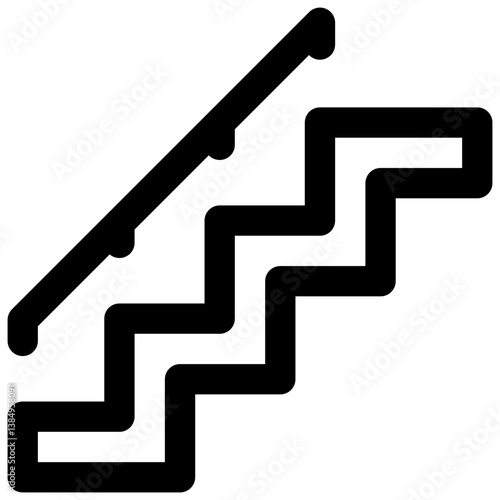 Stairs. Editable stroke vector icon.