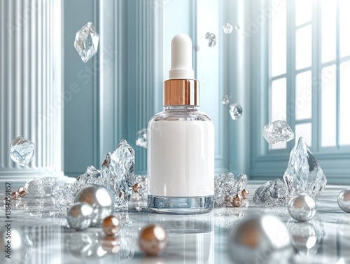 A white essence product bottle