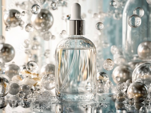 A white essence product bottle