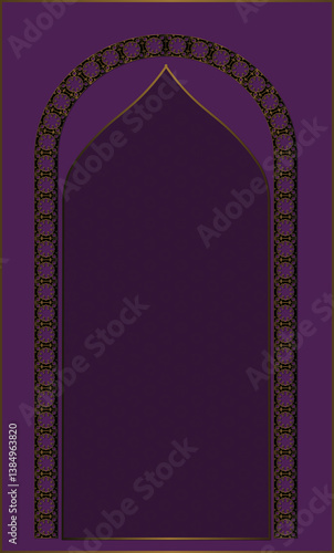 Muslim prayer rug illustration design. Arab decorative ornament. textile products