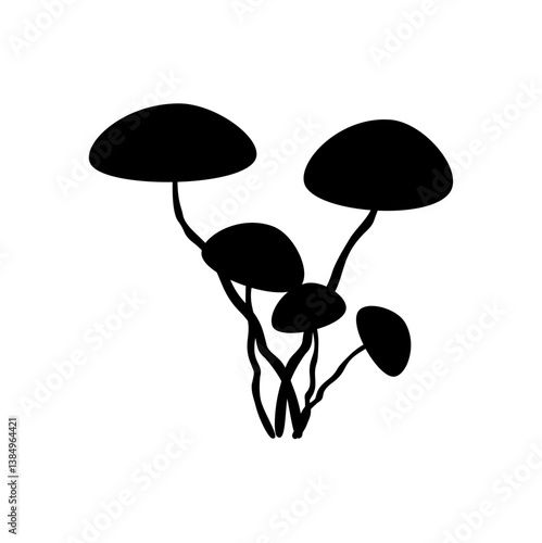 vector illustration of mushroom silhouette