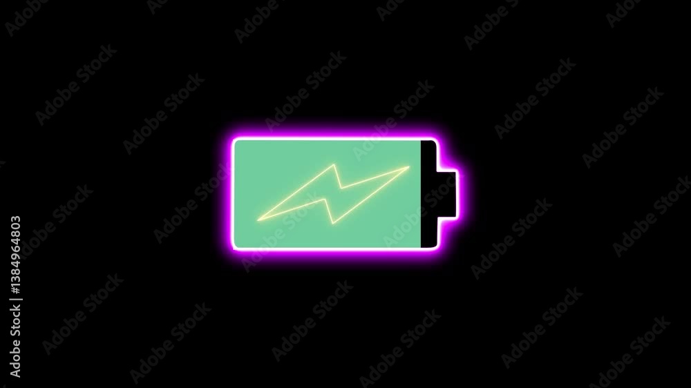 Battery and Electric charging icon Concept. neon charging icon animation . charging 4k animation. Battery and Electric charging icon Concept. neon charging icon animation . charging 4k animation.