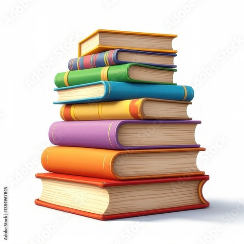 Wallpaper Mural Stack of Colorful Books Education and Knowledge on White Background Torontodigital.ca