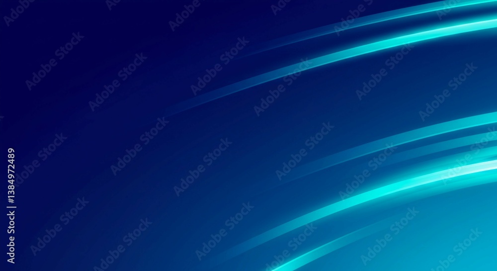 Fototapeta premium Futuristic blue wave design with flowing light lines creates a dynamic abstract backdrop