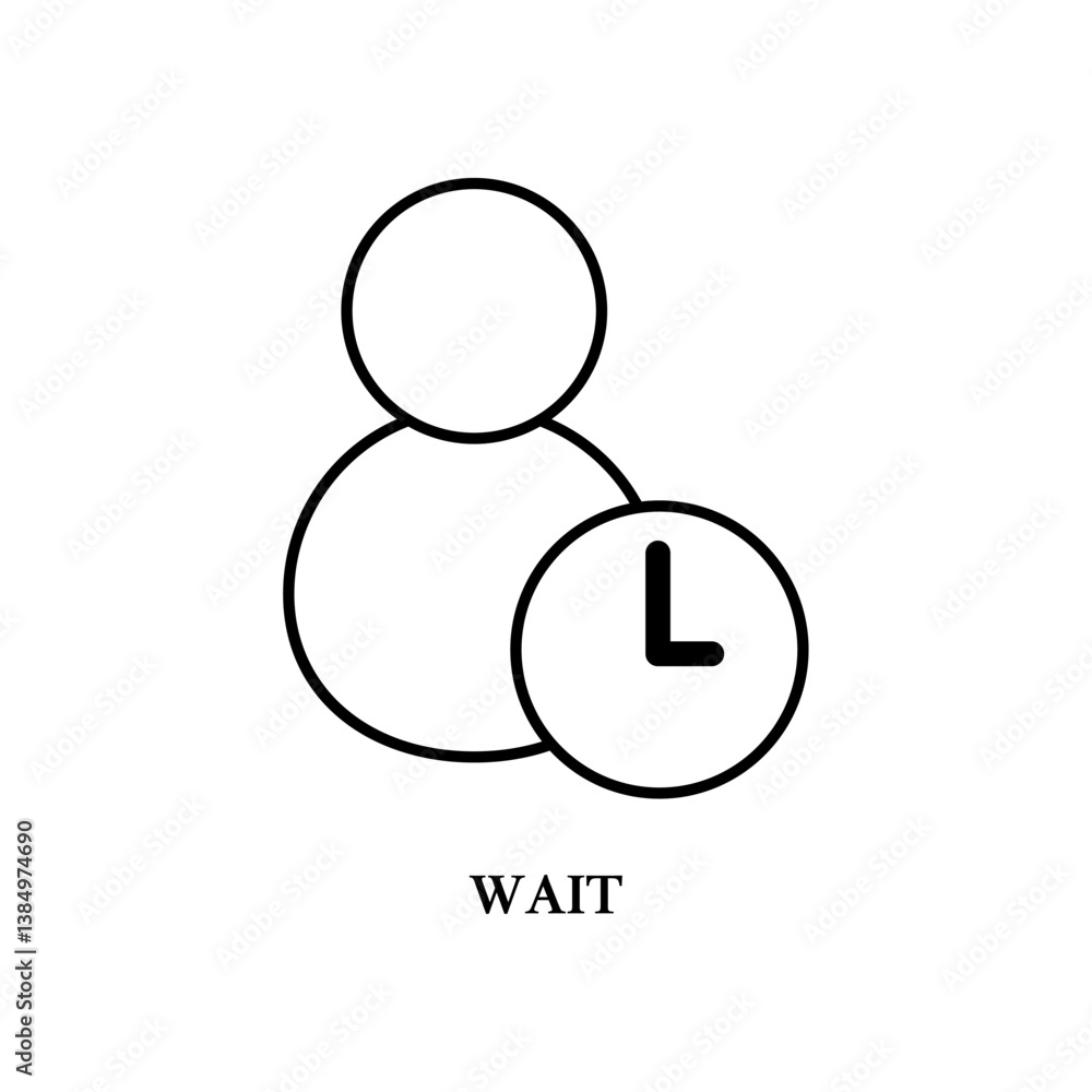 Fototapeta premium Icon a wait, isolated against a clean background.