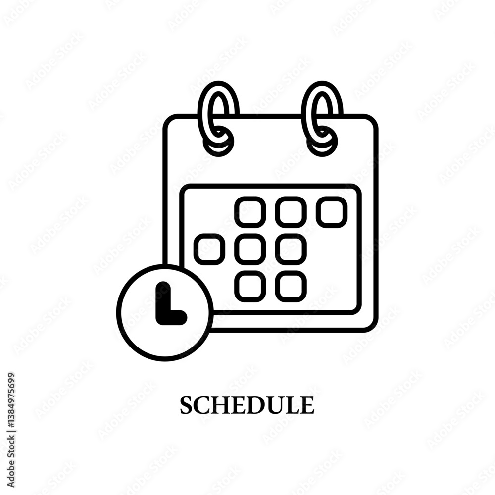 Icon a schedule, isolated against a clean background. Icon a schedule, isolated against a clean background.