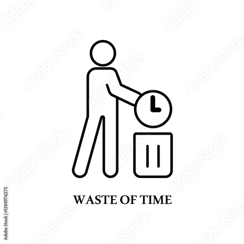 Icon a waste of time, isolated against a clean background.