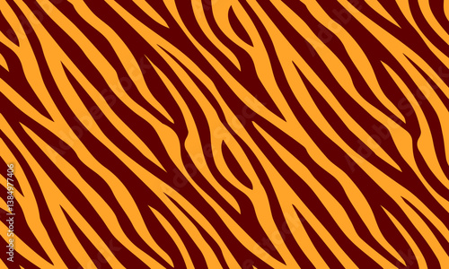 animal skin, tiger stripes, abstract pattern, line background, zebra print, fabric. Amazing hand drawn vector illustration. Poster, banner. Black and orange