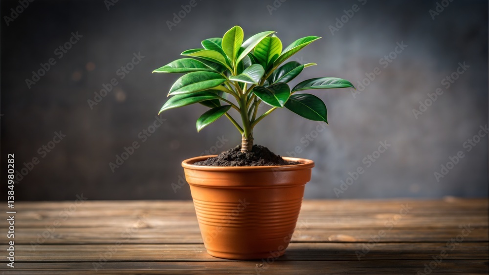 Fototapeta premium Plant in Clay Pot. 