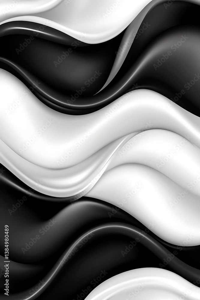 Fototapeta premium Abstract Black and White Rippled Texture