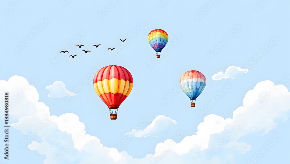 Fototapeta premium Colorful Balloons Kids Wallpaper AI
