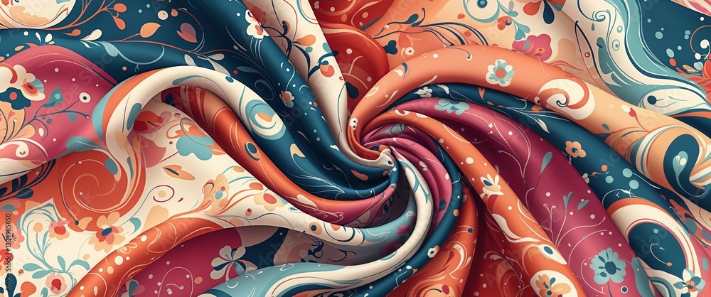 Mulberry fabric swirls scattered digital art pattern abstract design illustration background Mulberry fabric swirls scattered digital art pattern abstract design illustration background