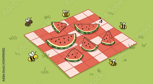 summer doodle picnic during summer day