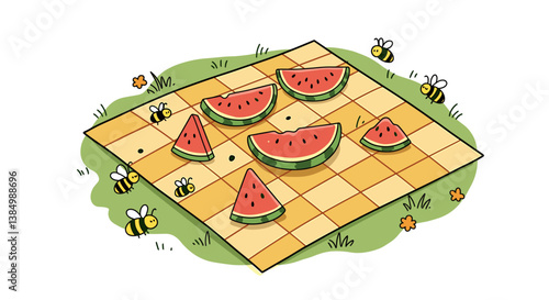 summer doodle picnic during summer day