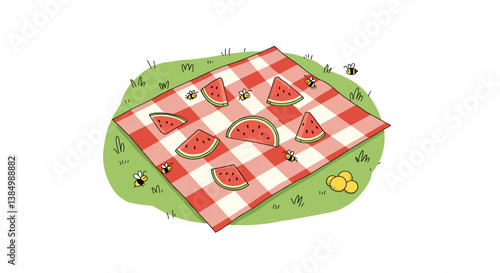 summer doodle picnic during summer day