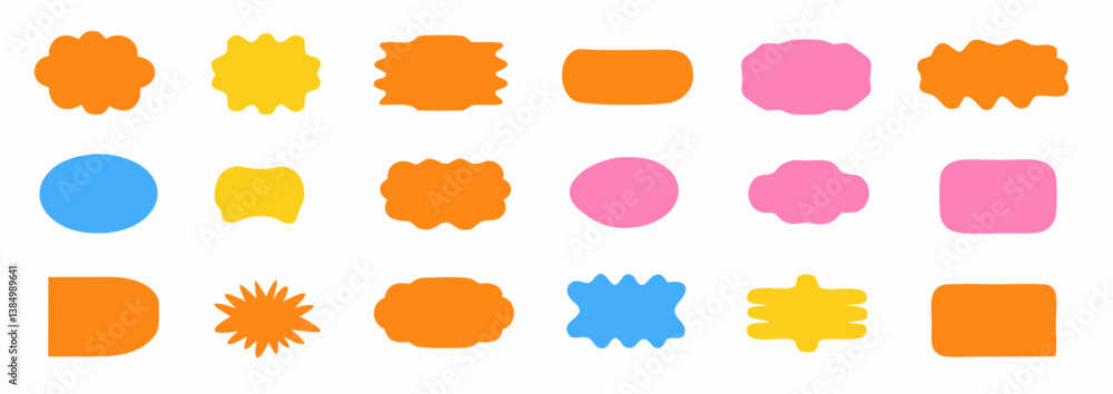 Shape Variety: An array of multicolored shapes of various sizes and forms, perfect for design elements, presentations, or creative projects. Shape Variety: An array of multicolored shapes of various sizes and forms, perfect for design elements, presentations, or creative projects.
