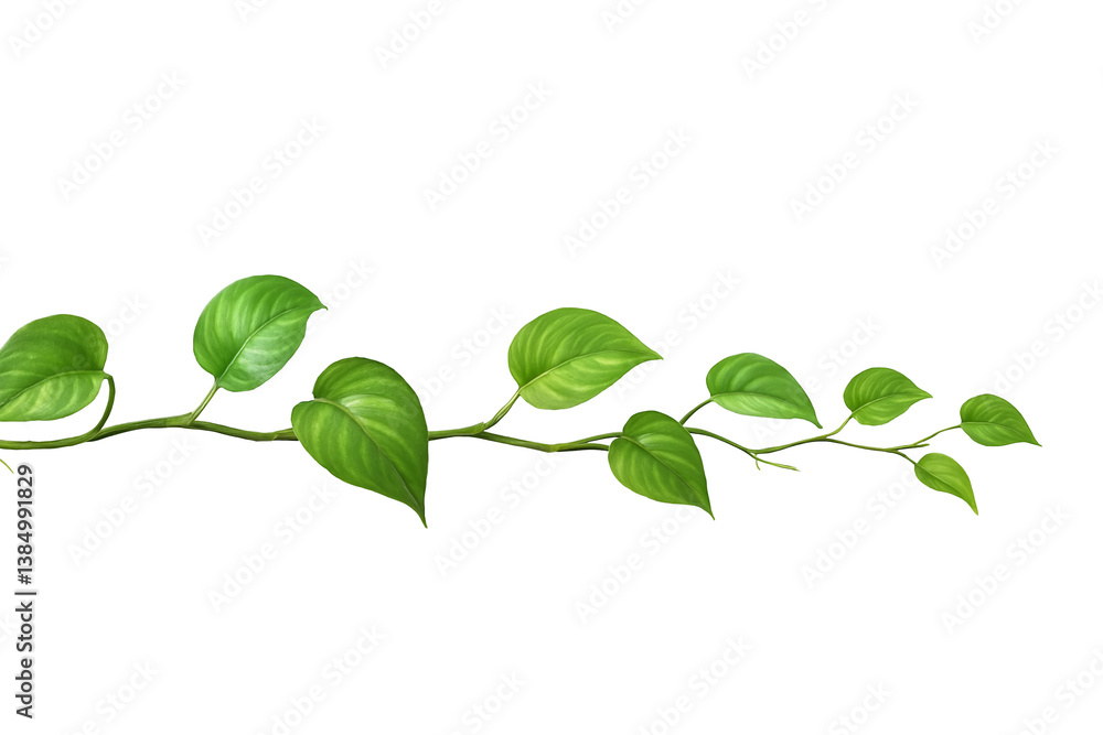 Fototapeta premium ポトスの優雅なグリーン装飾 瑞々しい緑の優雅さ PNG