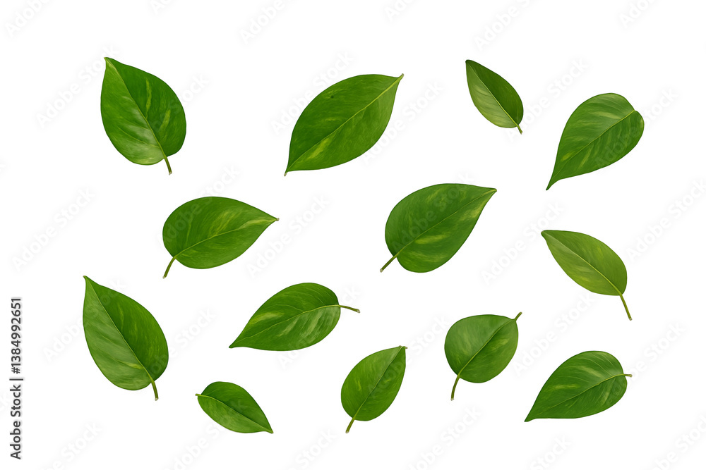 Naklejka premium ポトスの優雅なグリーン装飾 瑞々しい緑の優雅さ PNG