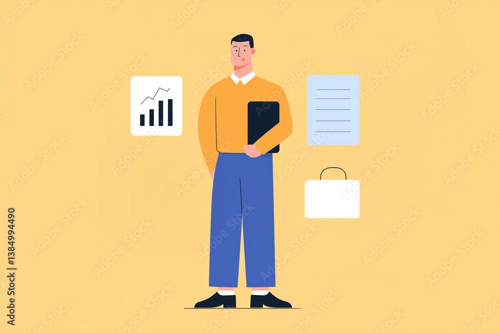Simple minimalist modern business concept illustration Simple minimalist modern business concept illustration