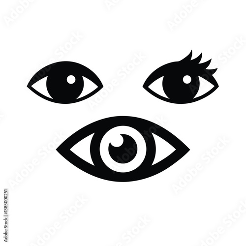 vector silhouette of human eyes