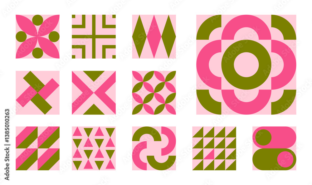 set, collection of abstract geometric pattern shapes, vector trendy modern elements design set, collection of abstract geometric pattern shapes, vector trendy modern elements design