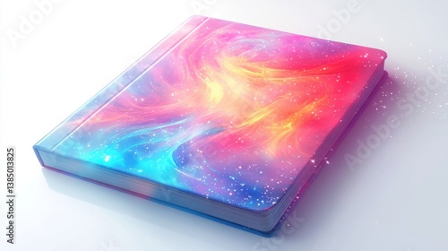 book with cover image of lighting magic effect, isolated clear white background