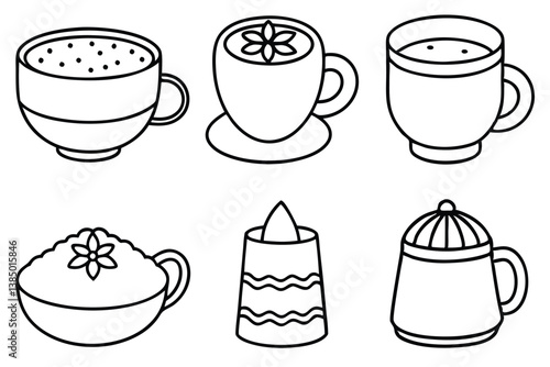 Champurrado Line Art Illustration Detailed Sketch for Digital Artwork 